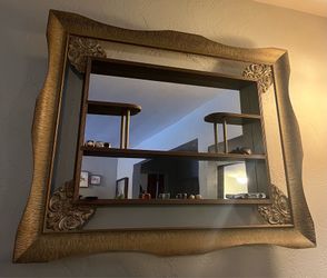 Large vintage mirror shelf