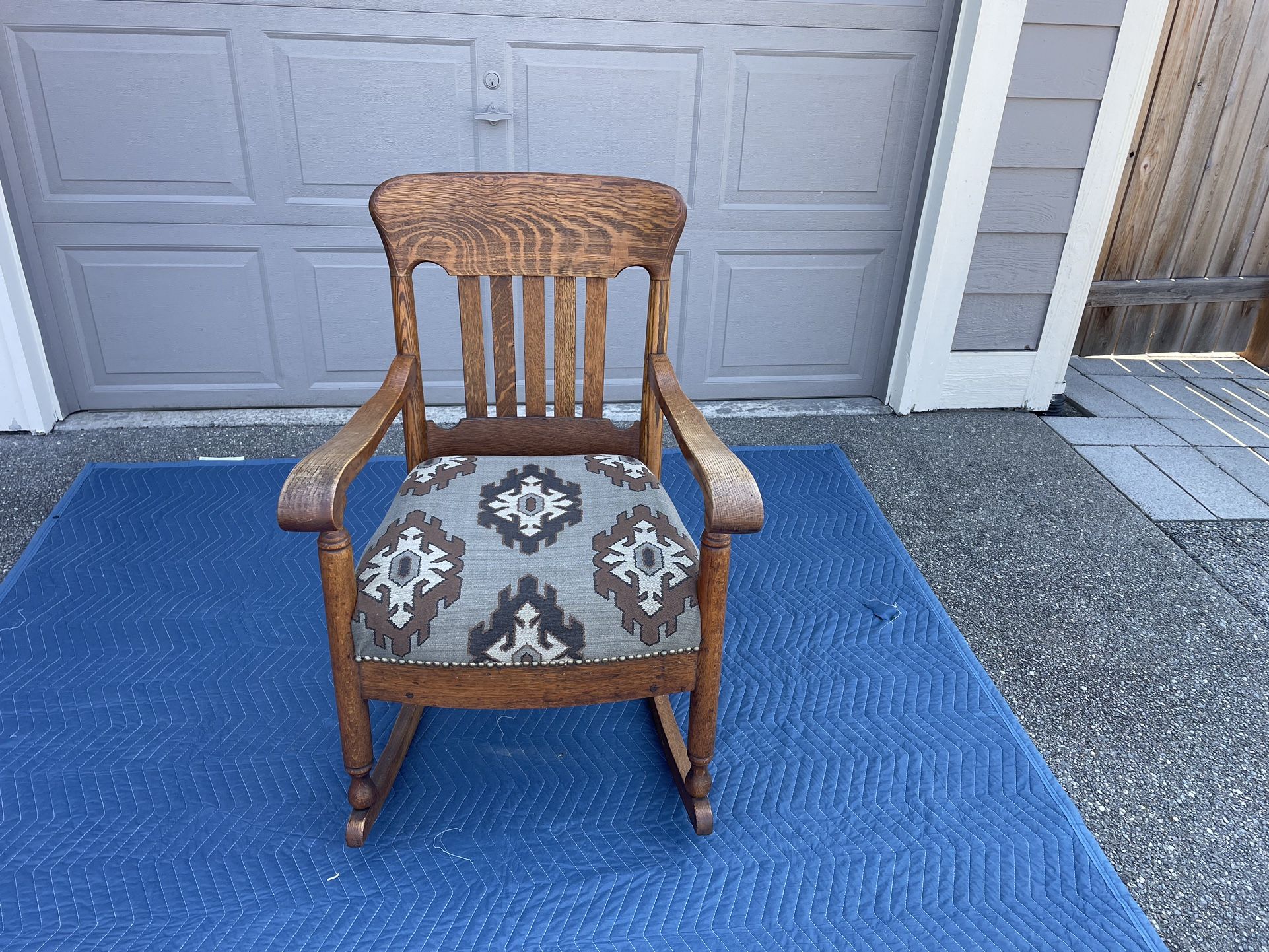 Antique Solid Oak Rocking Chair