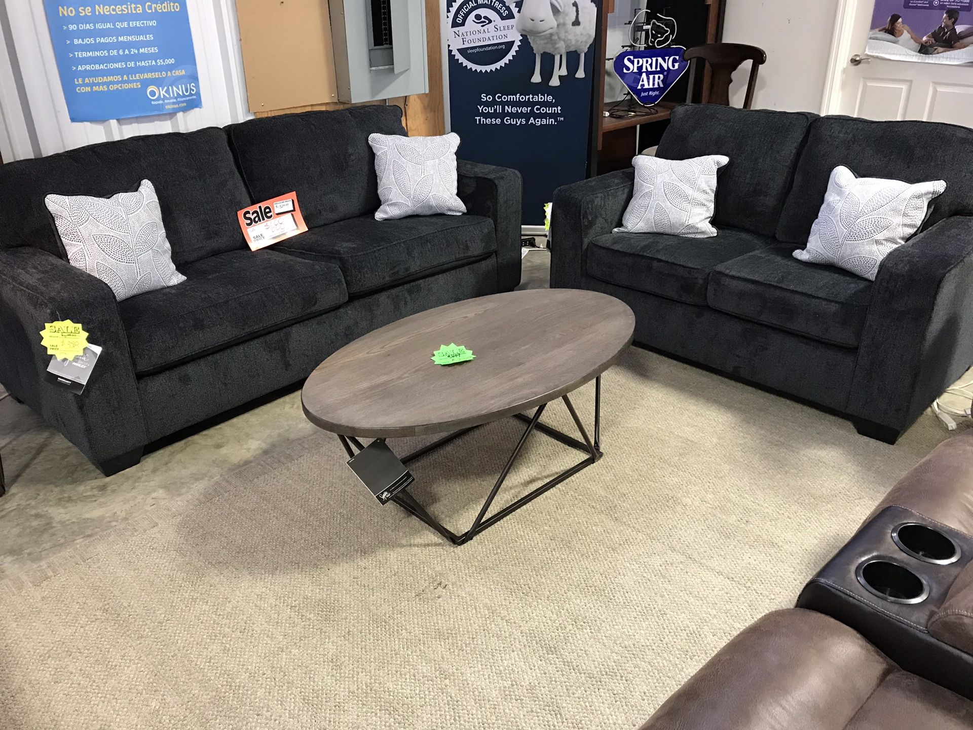 New In Plastic Sofa And Love Set