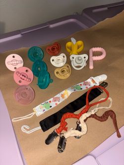 (MOVING SALE) Baby Pacifiers & Clips