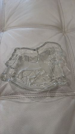 Clear Glass Rocking Horse Figurine