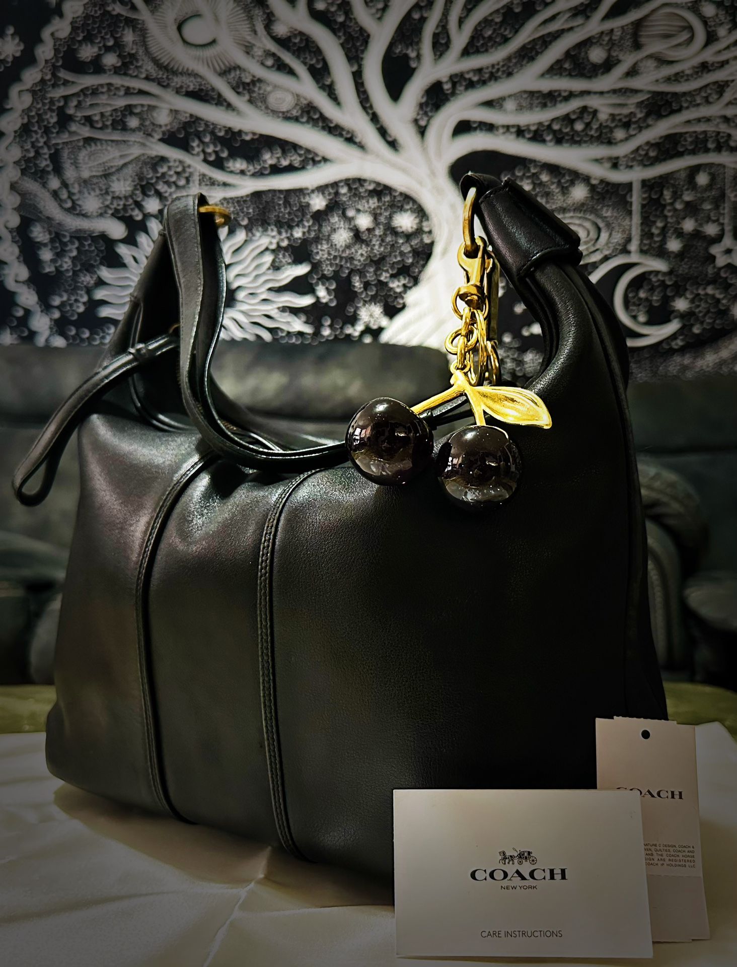 Vintage Y2K Coach hobo shoulder bag Black soft Leather 2001year