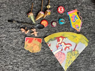 Vintage buttons, etc all from baby book 1960