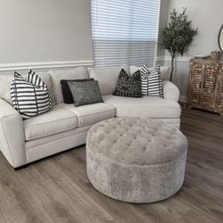 Off White Sectional Sofa And Ottoman