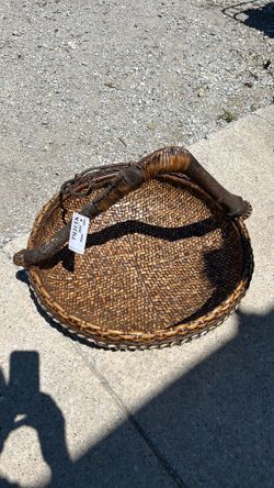 PALECEK Shallow Gathering Basket BNWT Never Used $240 MSRP