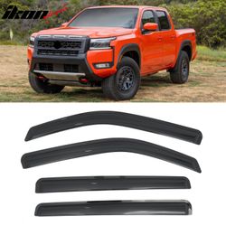 Fits 2022-2026 Nissan Frontier Crew Cab Window Visors Smoke Acrylic Rain Shade 4PCS
