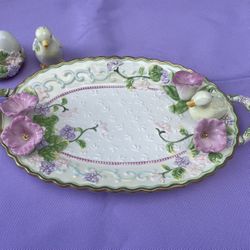 Easter Platter And Salt &pepper Shakers