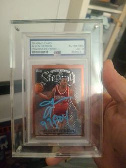 1997 Topps Finest - Sterling  Insert (PSA Certified Autographed) Allen Iverson Rookie Card