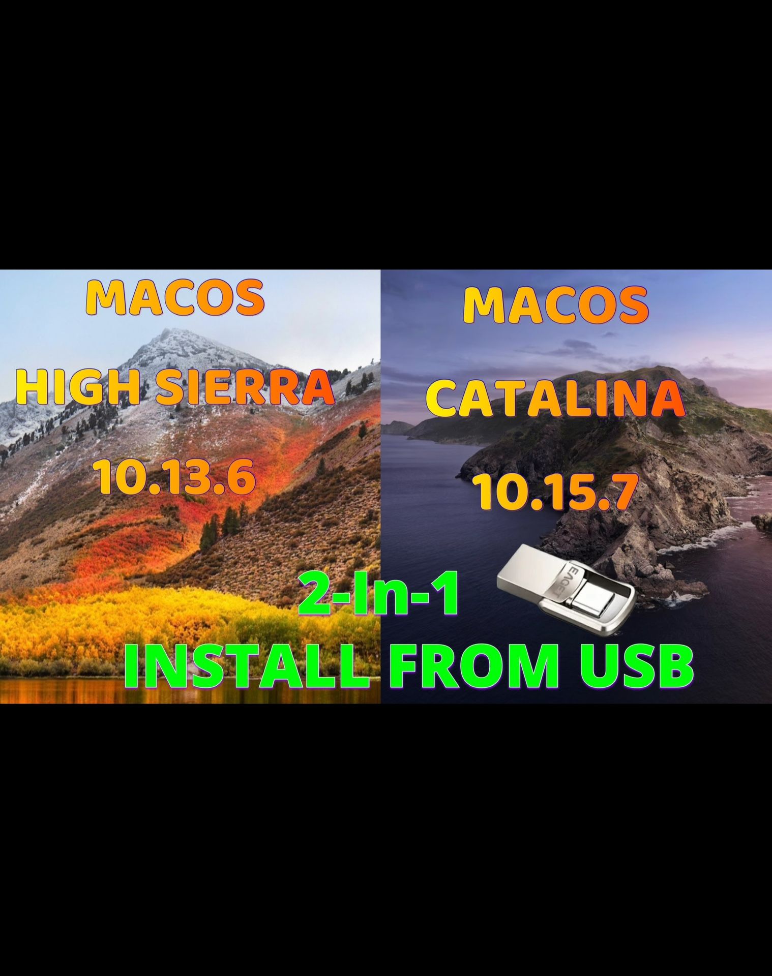 macOS 2-In-1 High Sierra and Catalina Reinstall USB Bootable Flash Drive
