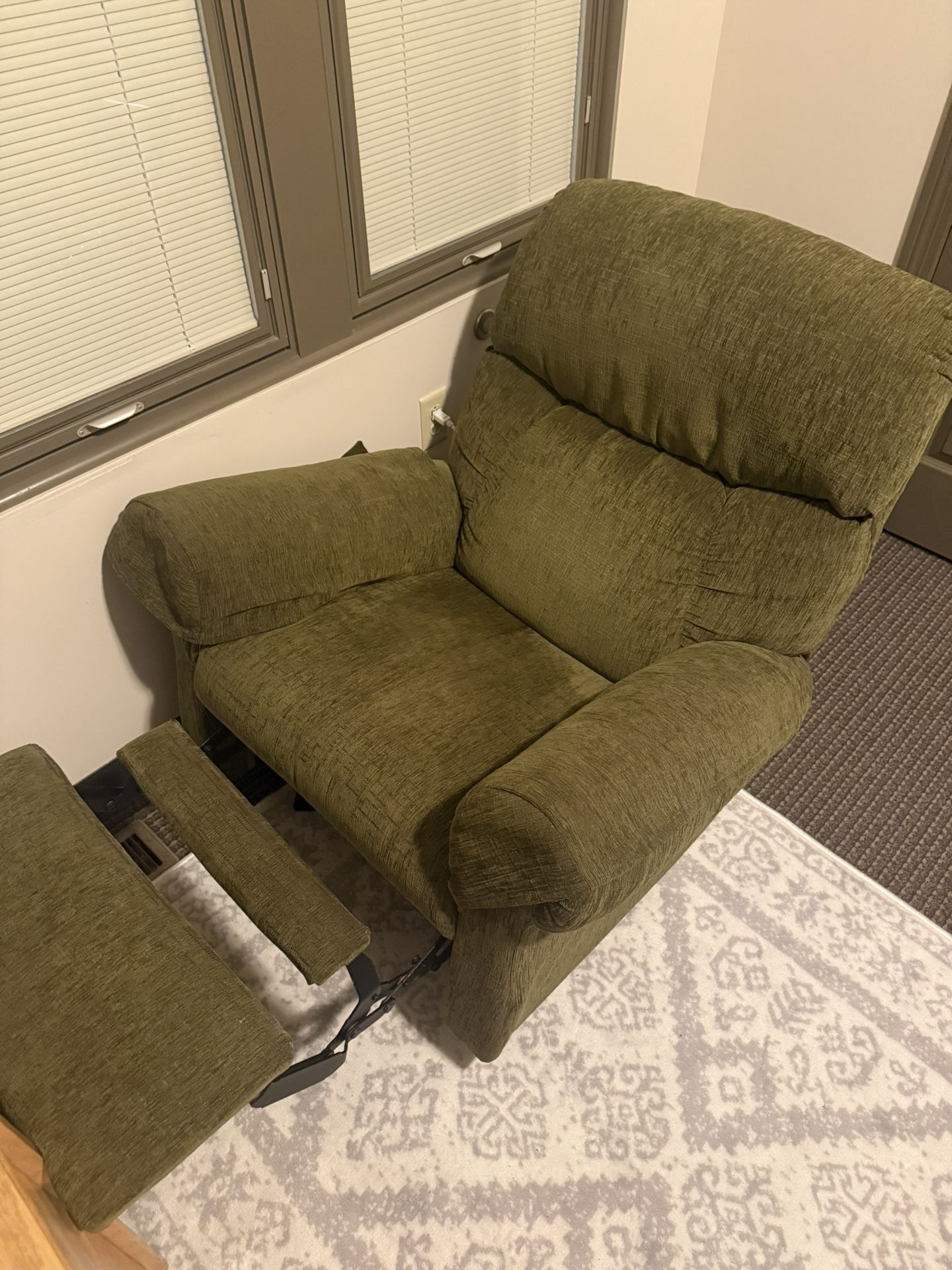 Comfortable Olive Green Recliner Chair