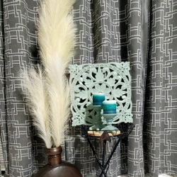 Like New Cute Home Decor Wall Hanging Copper Vase Faux Pampas Grass (read description) 