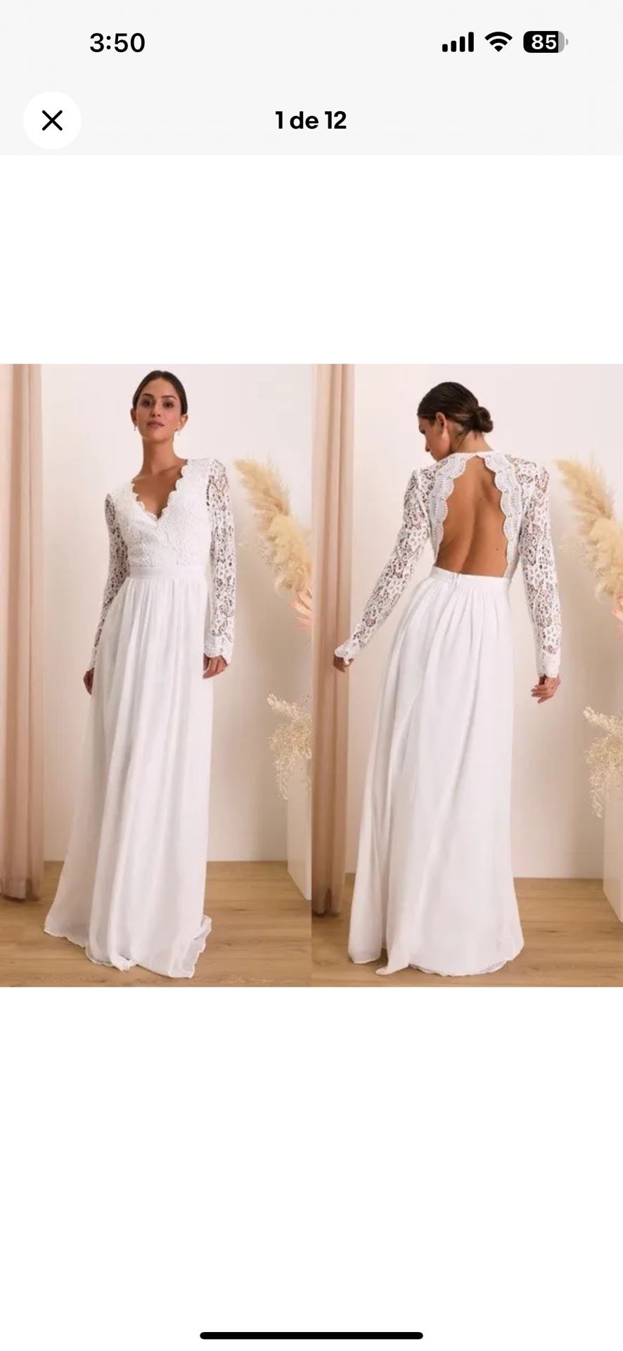 LULUS White Awaken My Love Long Sleeve Maxi Dress**size Medium , New Whit Tags..