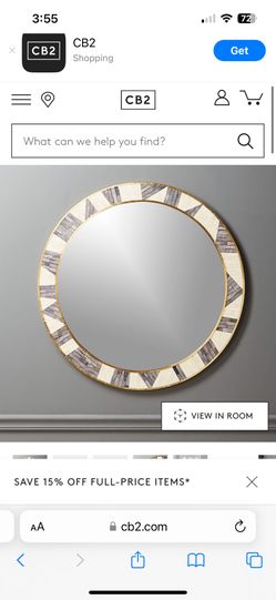 Cb2 Grace Bone Inlay Round Wall Mirror