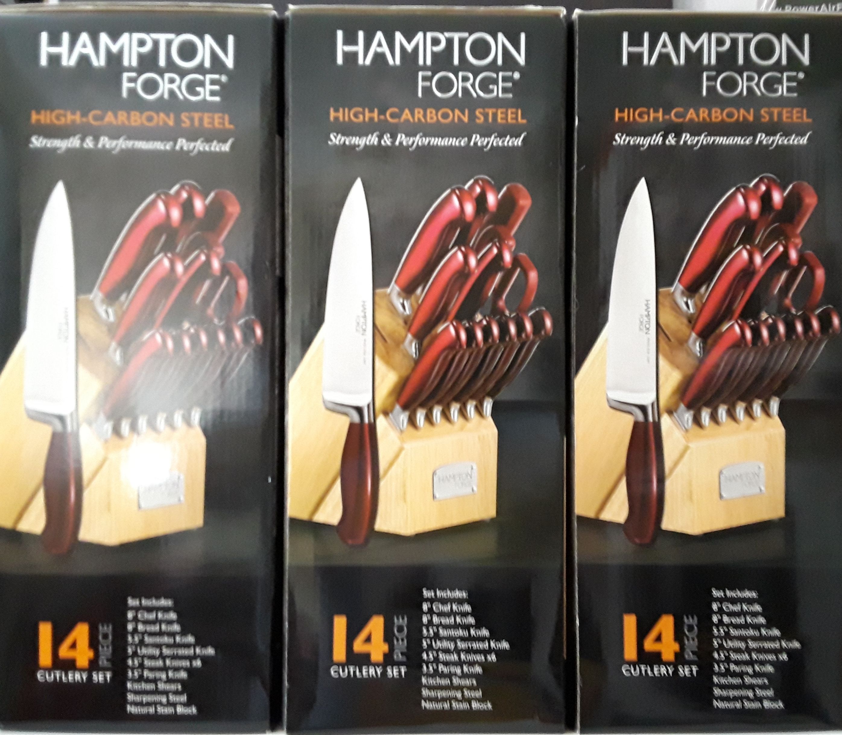 Hampton Forge Argentum Red 14-Piece Cutlery Block Set