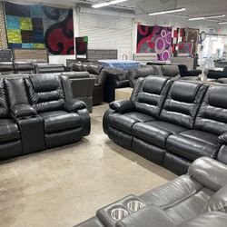 ashley sofa and loveseat black recliners with usb chargers only 1599 firm
