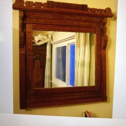 Beautiful Antique Solid wood Carved Mirror