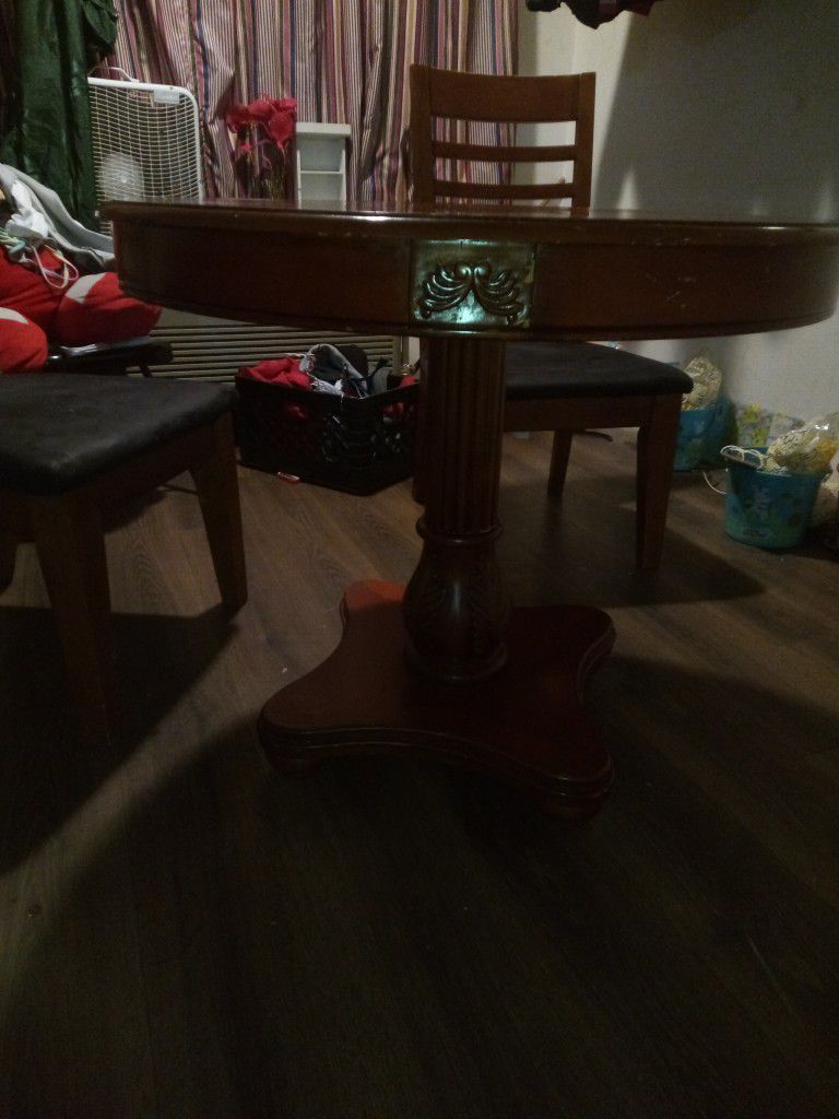 Wooden Table And Two Chairs 