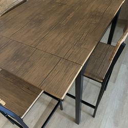 Modern 5-Piece Bar-Height Dining Set – Foldable Table + 4 Chairs - Brand New