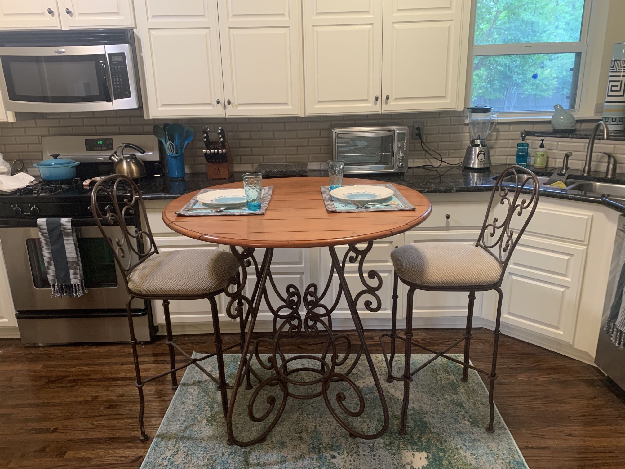 Wrought Iron Bistro Table And 2 Chairs