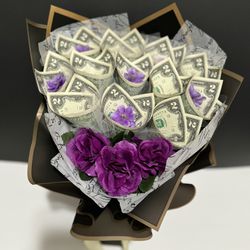 Graduation, Birthday Gift: Money Flower Bouquet 