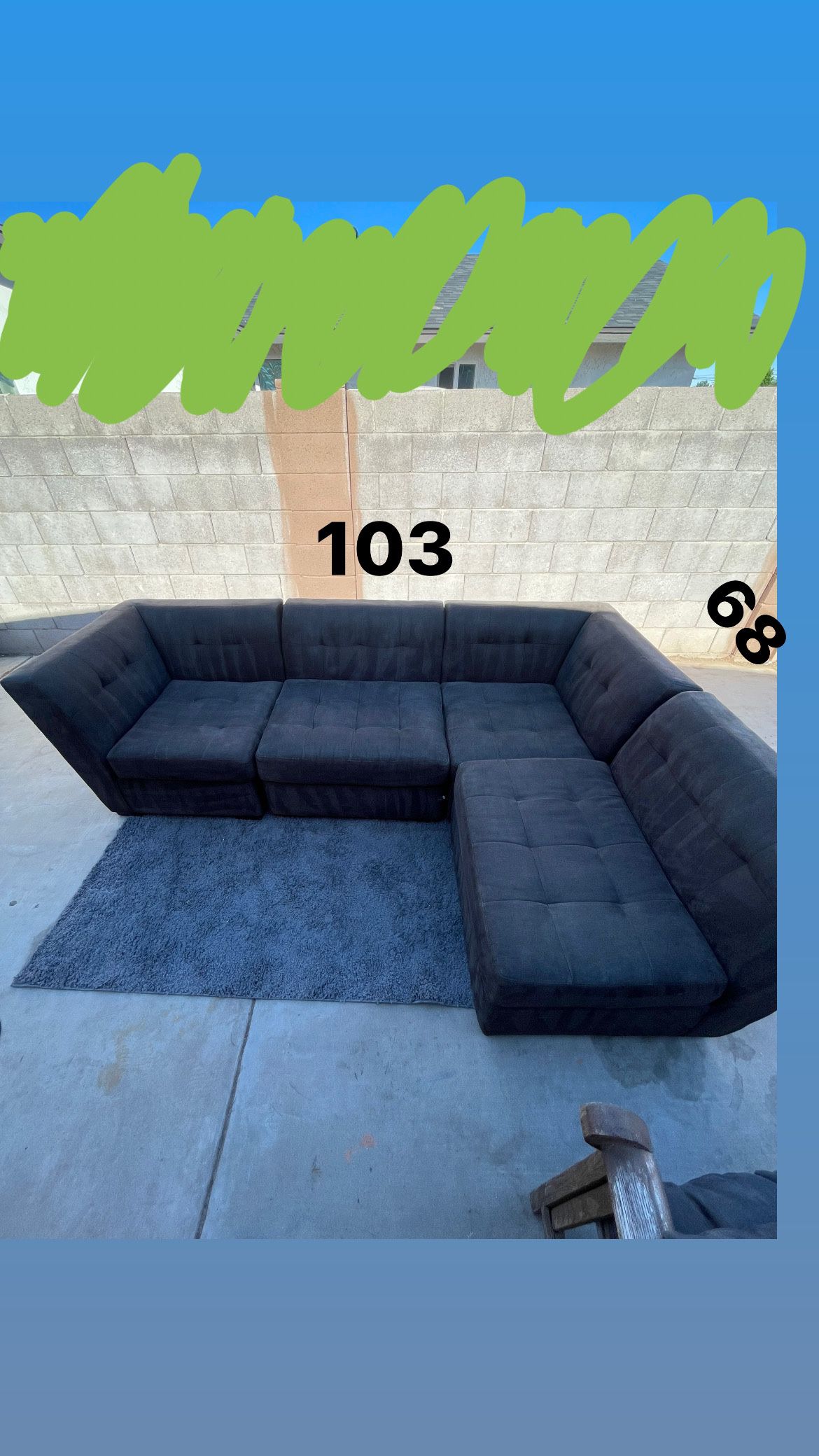 🛋️ L Shaped Grey Couch 🛋️ 