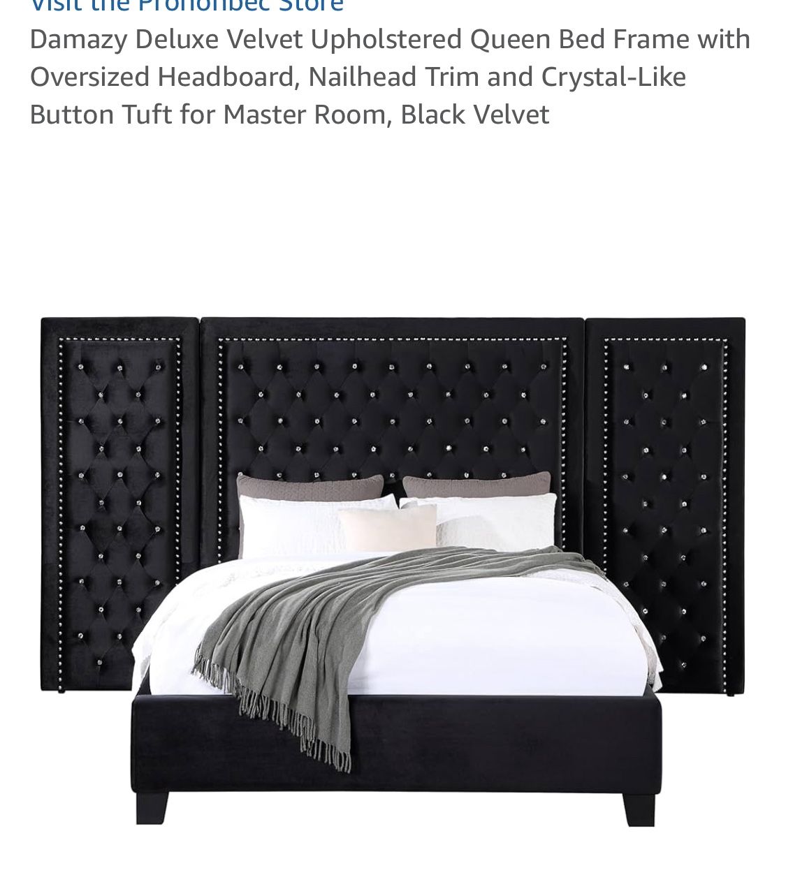 Damazy Upholstered Wall Bed (Black) (Queen)
