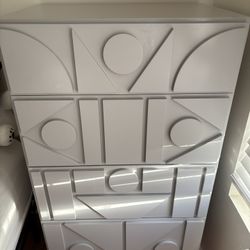 West Elm Geometric Dresser + Matching Nightstand Set 