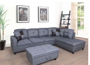 BRAND NEW SECTIONAL COUCH WITH STORAGE OTTOMAN INCLUDED