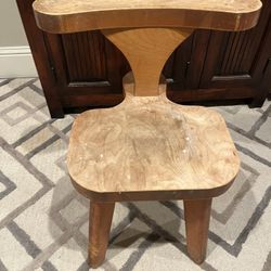 Solid Wood Brutalist Smokers Chair, The Netherlands 1950s