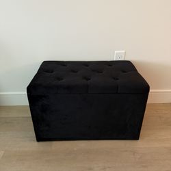 Black Storage Ottoman/Bench