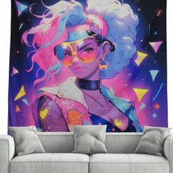 Hanging paintings, tapestries, murals, & decorative paintings, fluorescent anime, cartoons-59”x 59"-for homes, bars & parties