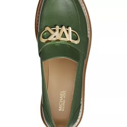 MK Limited Edition Women’s Parker Lug loafers Olive Green Leather Upper