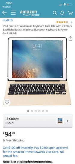 iEGrow F07 Slim Aluminum Bluetooth Keyboard Case Cover iPad Pro 12.9 Rose Gold