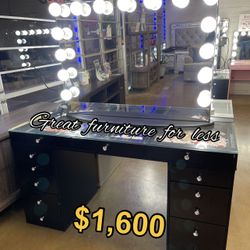 Impressions Vanity Black With Mirror Brand New