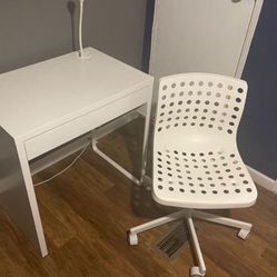 Desk, Chair, Lamp