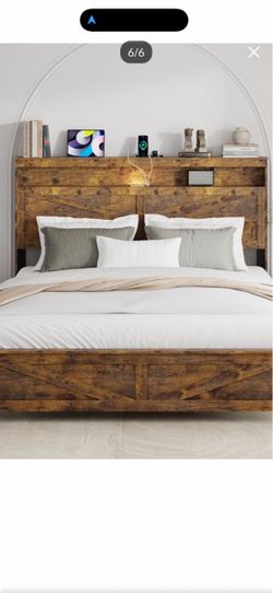 King headboard with lights and footboard