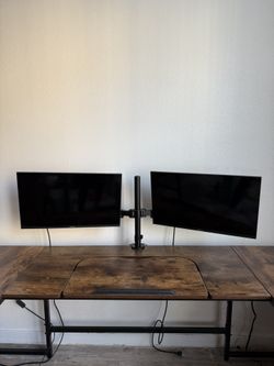 Dual Monitors With A Stand