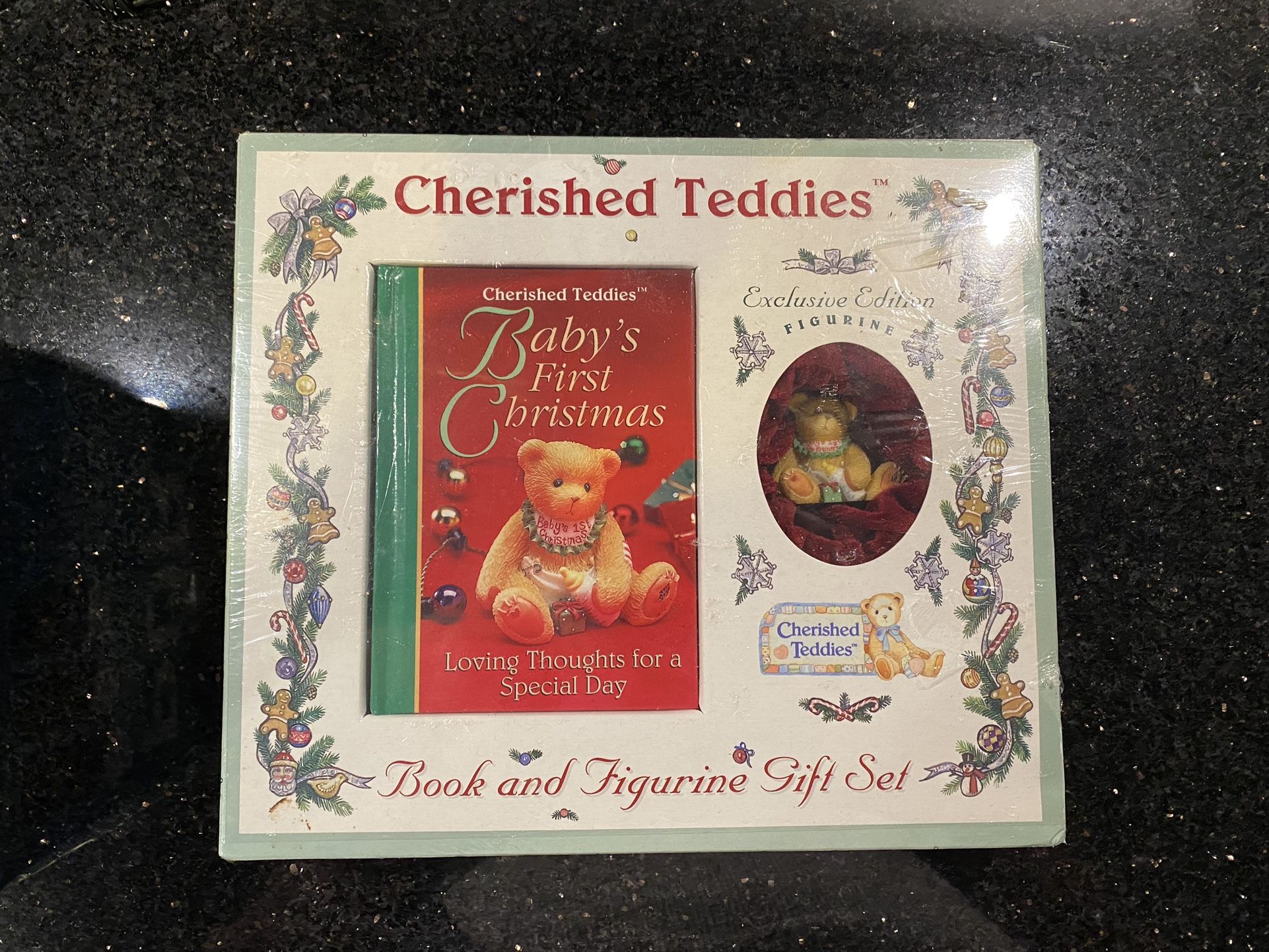 Cherished Teddies Baby’s First Christmas Book & Figurine Gift Set