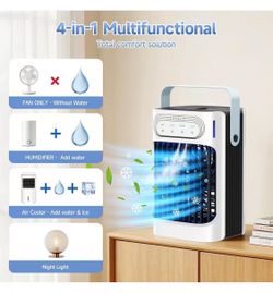 Portable Air cooling 16” Standing Fans that Portable AC，120° Oscillating 650ml Water Tank, 5Modes & 4Speeds Cooling Fans