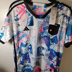 CUSTOMIZE DRAGON BALL Z SOCCER SHIRT ORIGINAL ( M ) BRAND NEW / PLAYERA PERZONALIZADA DE DRAGON BALL Z ( M )NUEVA Y ORIGINAL