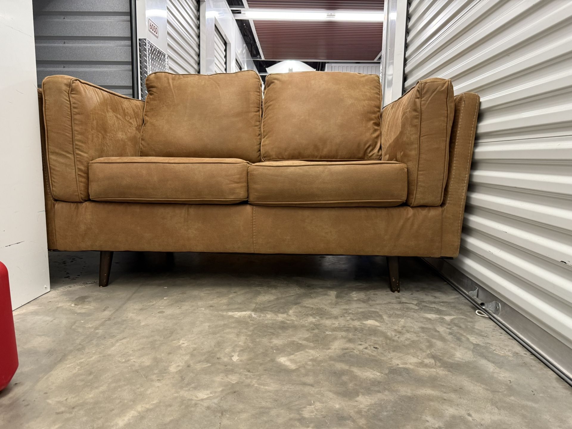 Mid-Century Modern Leather Sofa Set