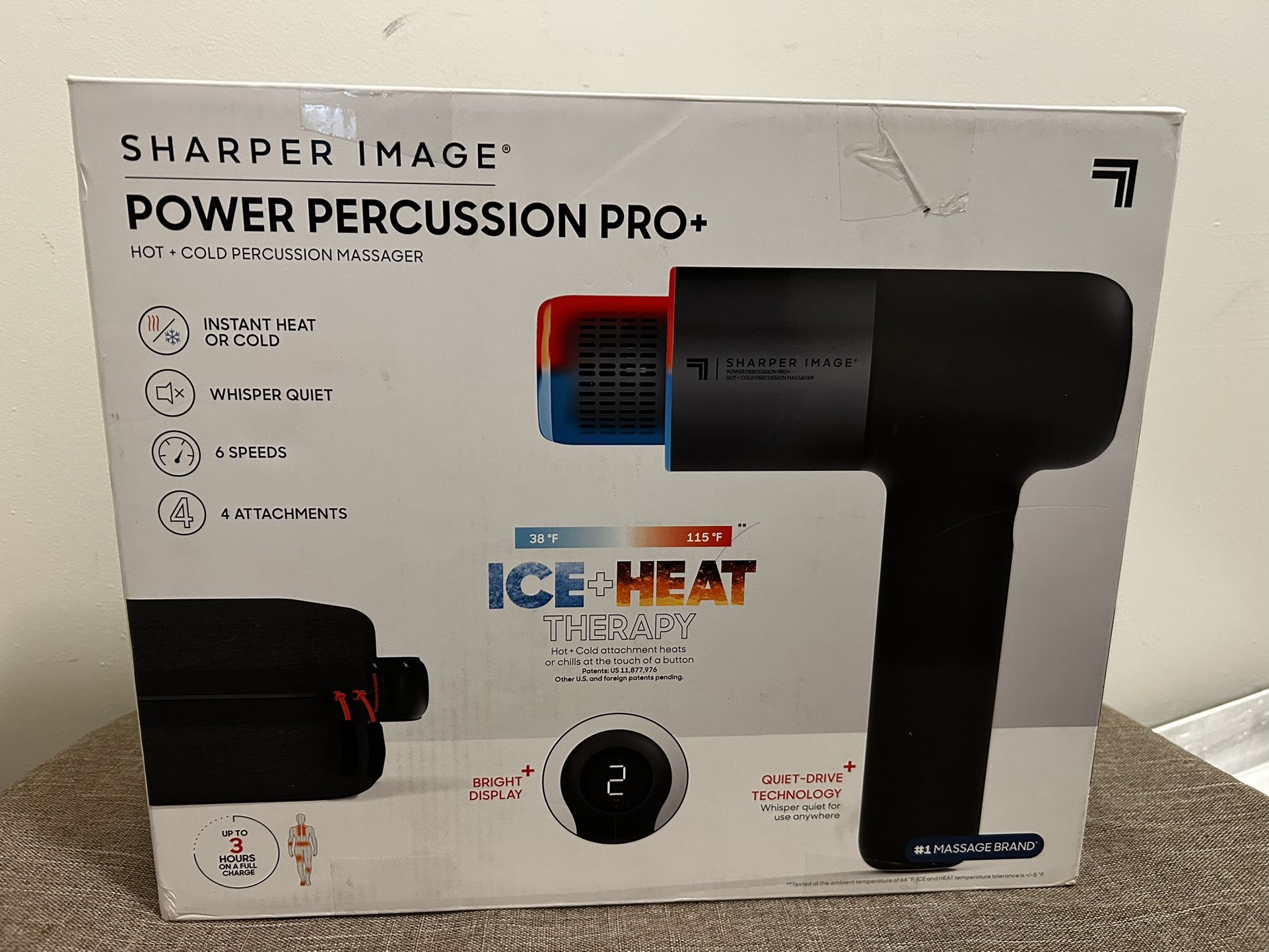 Sharper Image Powerboost Pro+ Massage Gun - Black