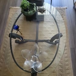 Glass & Wrought Iron Table Set – Matching Console & Coffee + Coordinating Side Table