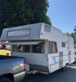 Vintage travel trailer 1965 aljo retro rv