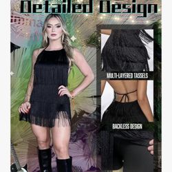 Sexy Backless Fringe / Tassels Dress Jumpsuit