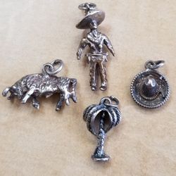 4 Small Silver Charms