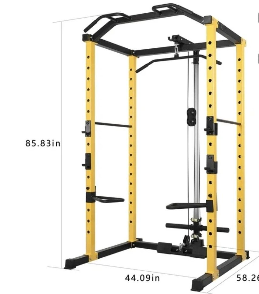 HulkFit Multi-Functional Adjustable Pro Series Power Rack Power Cage Exercise Equipment for Home Gym with Squat Rack Attachments and Accessories - Ben