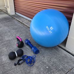Assorted weights exercise ball jump rope