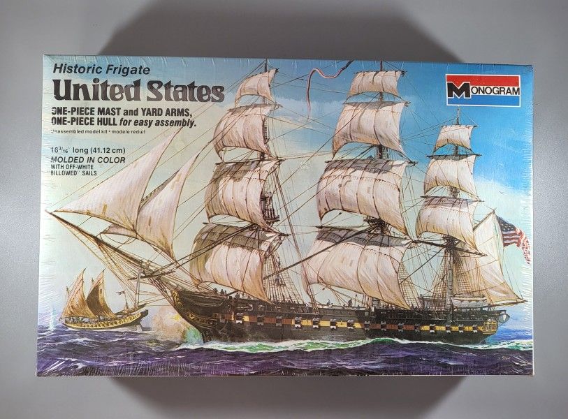 Vintage 1977 Monogram Historic Frigate United States Model #3502 1:225 Sealed
