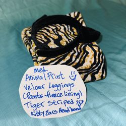 Halloween Costume Leggings & Kitty Ears Headband 